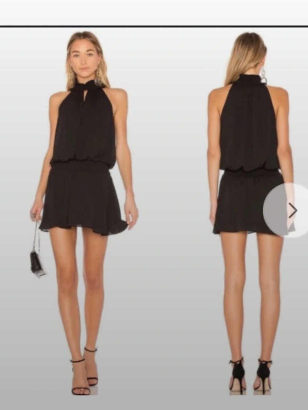 AMANDA UPRICHARD Black Kimmie Dress Mini Smock Waist size Small